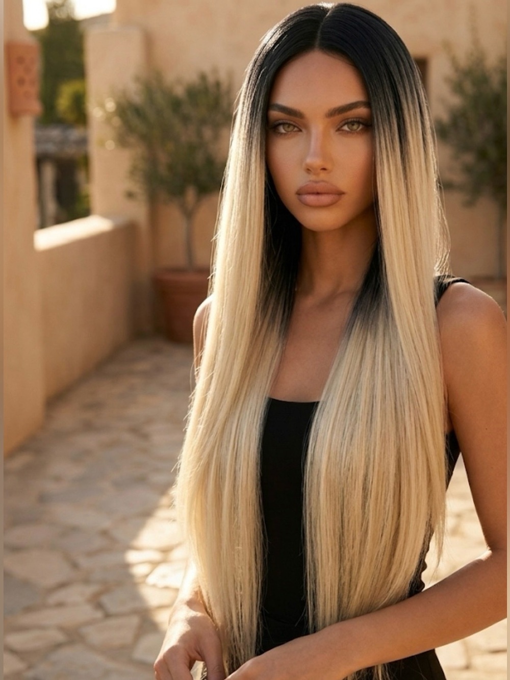 3 bundles 20” 22” 24” Straight Ombre black to Blonde Hair weave